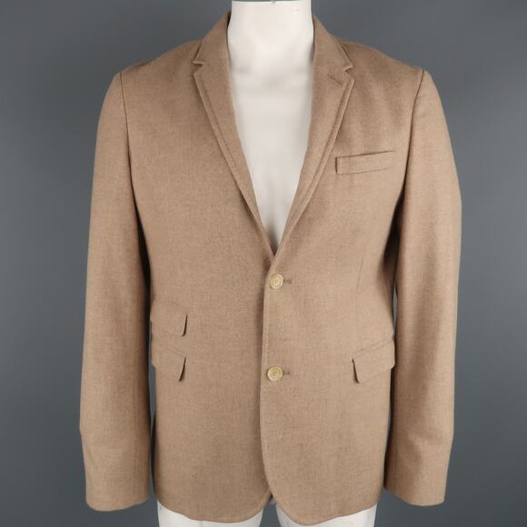NEIL BARRETT Chest Size XL Camel Solid Wool Notch Lapel Sport Coat - Picture 1 of 6